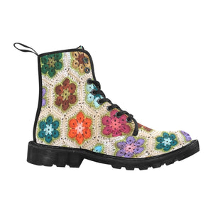 African Flowers Crochet - Canvas Boots