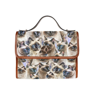 Siamese Cats - Waterproof Canvas Handbag