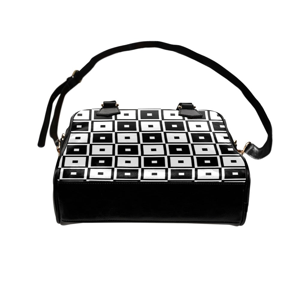 Black & White Squares - Shoulder Handbag