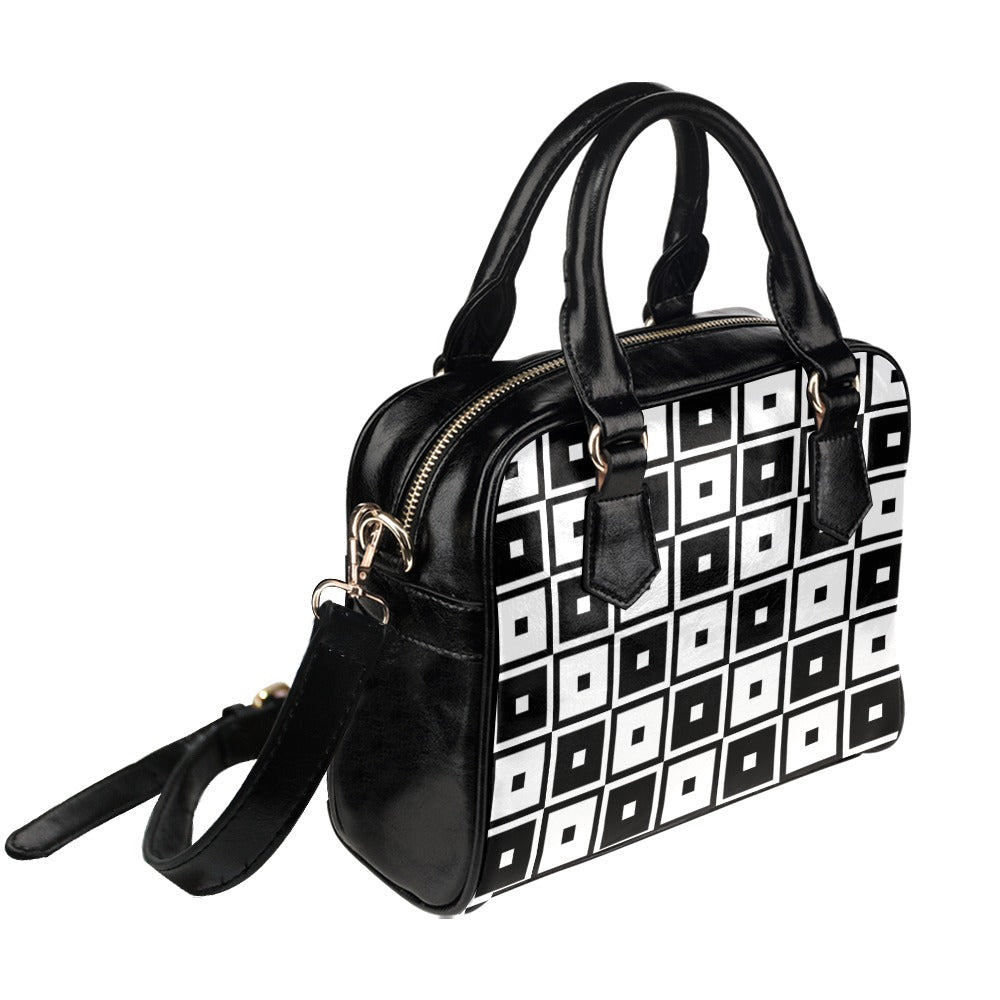 Black & White Squares - Shoulder Handbag