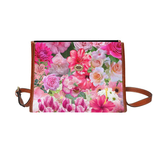 Pink Floral - Waterproof Canvas Handbag