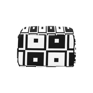 Black & White Squares - Multi-function Backpack Nappy Bag