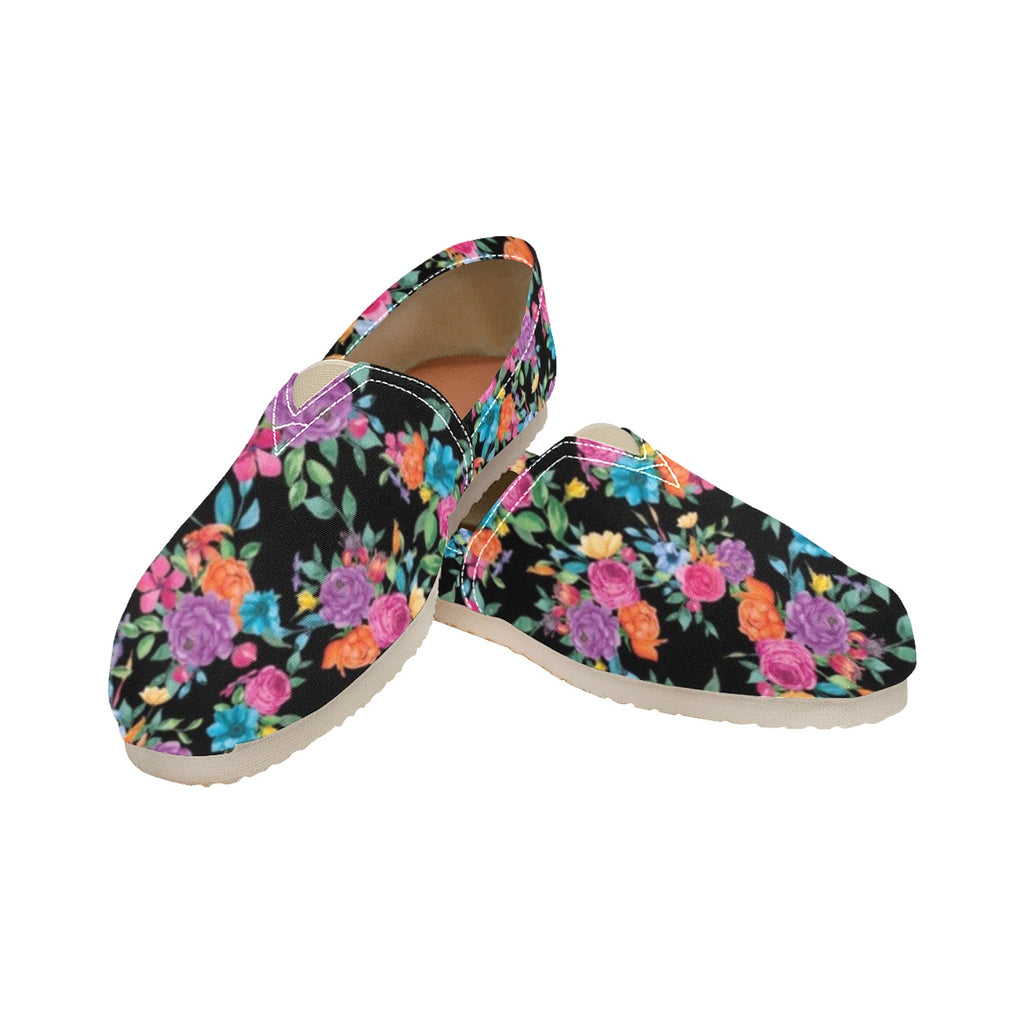 Bright Floral - Casual Canvas Slip-on Shoes