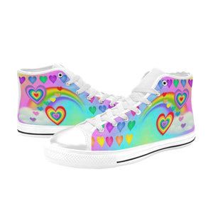 Rainbow Hearts - High Top Shoes