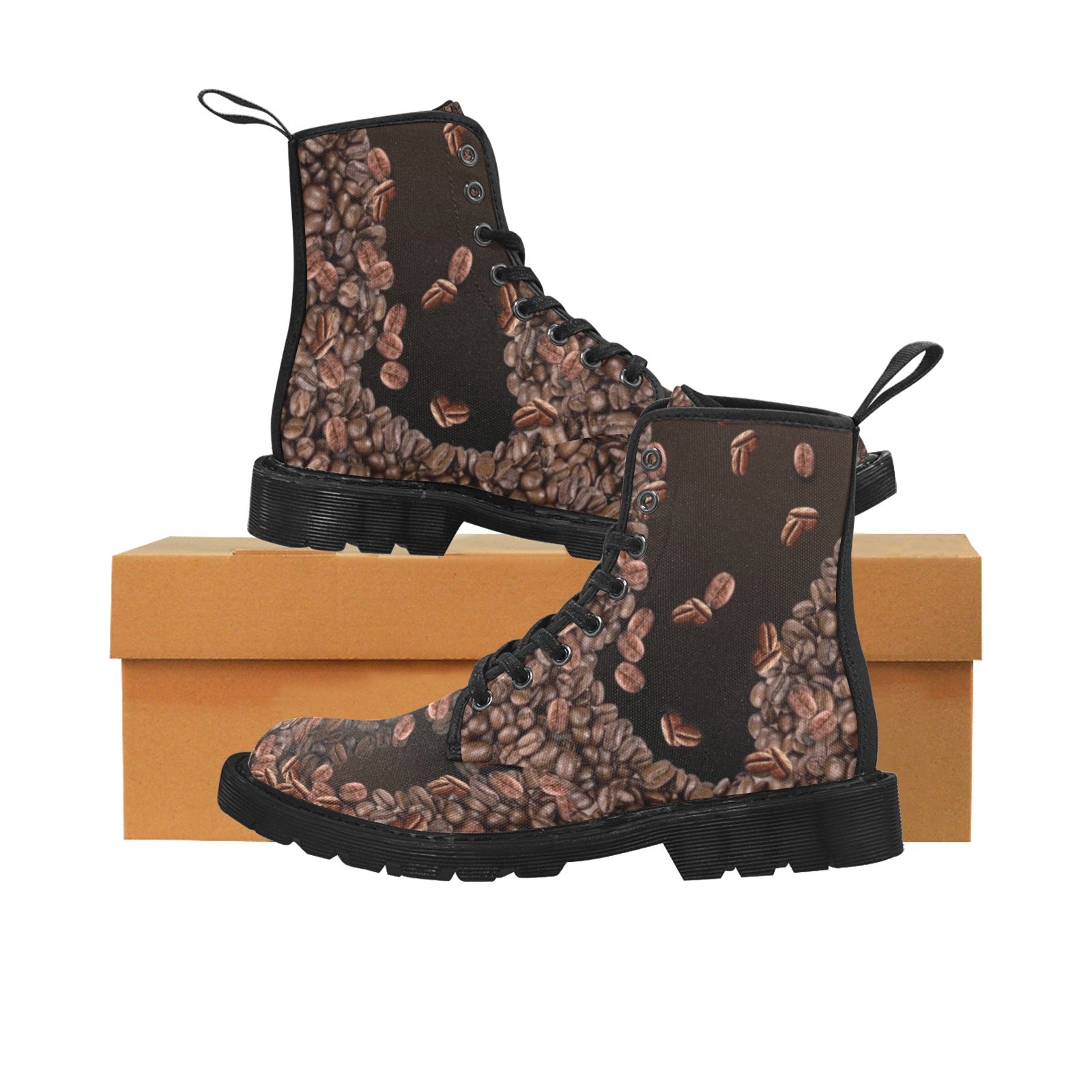 Coffee Beans - Canvas Boots - Little Goody New Shoes Australia