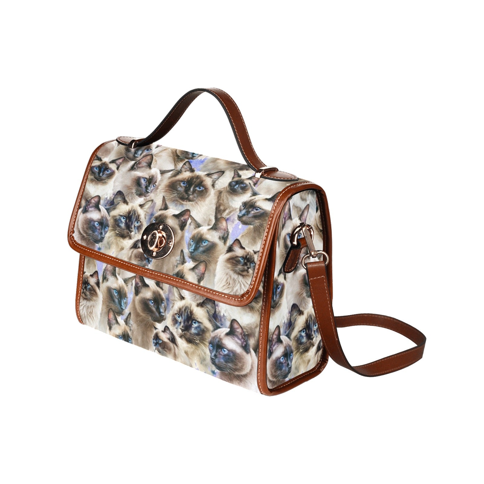 Siamese Cats - Waterproof Canvas Handbag