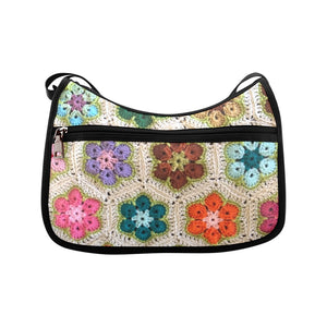 African Flowers Crochet - Crossbody Handbag