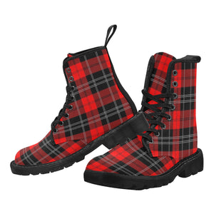 Tartan Red - Canvas Boots - Little Goody New Shoes Australia