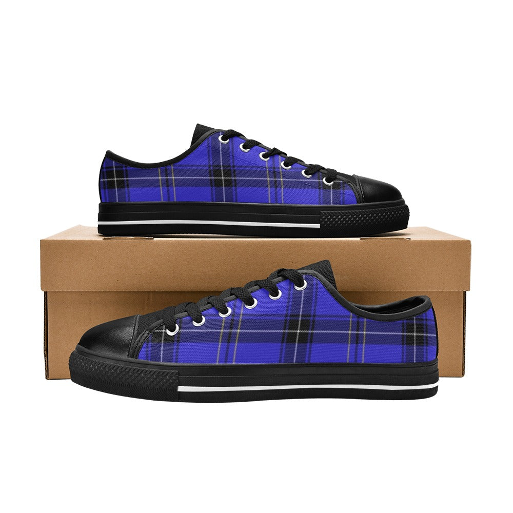 Tartan Blue - Low Top Shoes