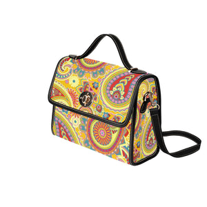 Yellow Paisley - Waterproof Canvas Handbag