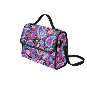 Purple Paisley - Waterproof Canvas Handbag