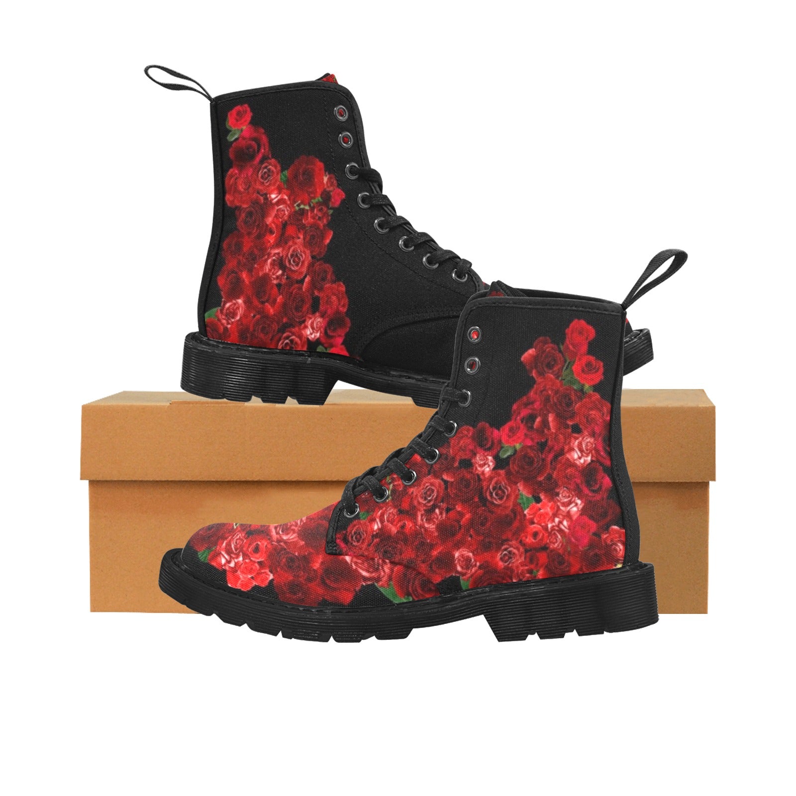 Roses Red - Canvas Boots