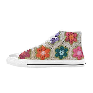 African Flowers Crochet - High Top Shoes