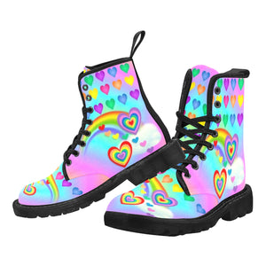 Rainbow Hearts - Canvas Boots