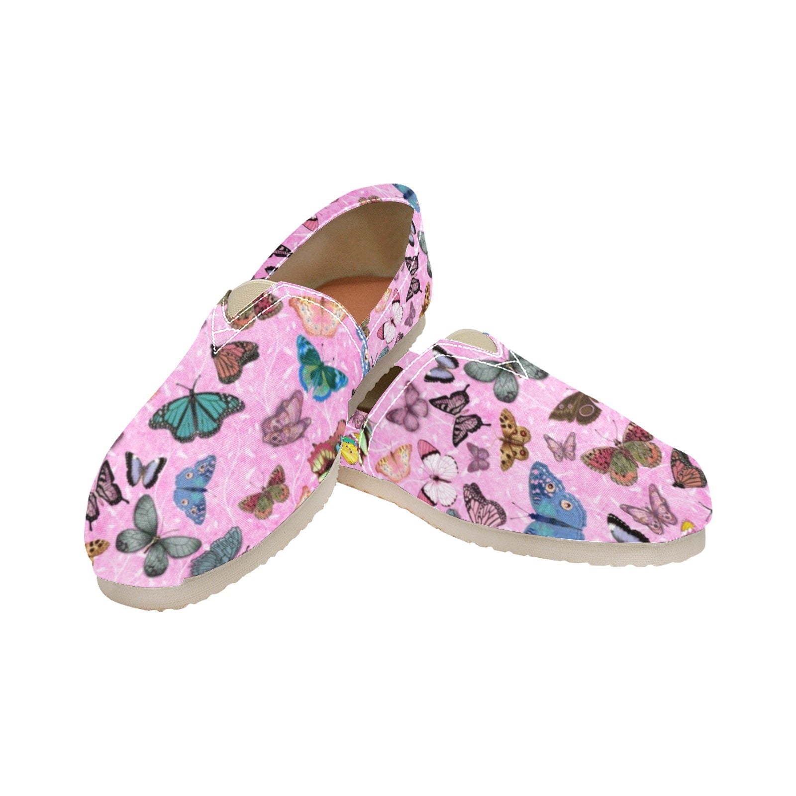 Butterfly Pink - Casual Canvas Slip-on Shoes
