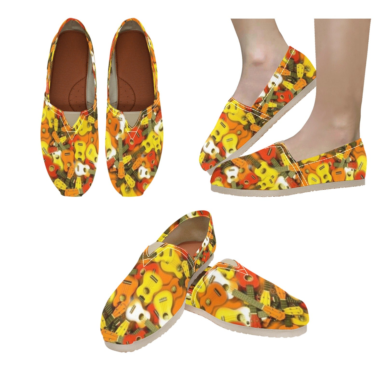 Ukulele - Casual Canvas Slip-on Shoes