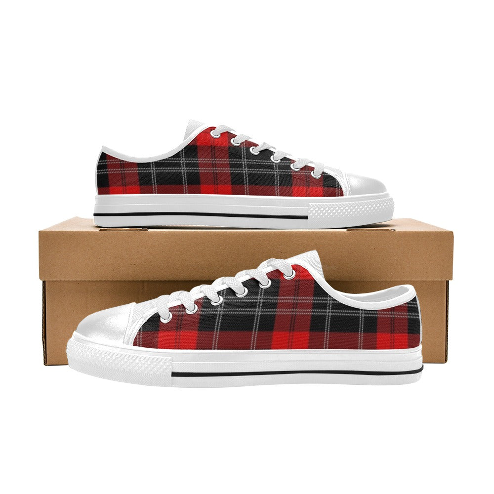 Tartan Red Low Top Shoes - Main Image