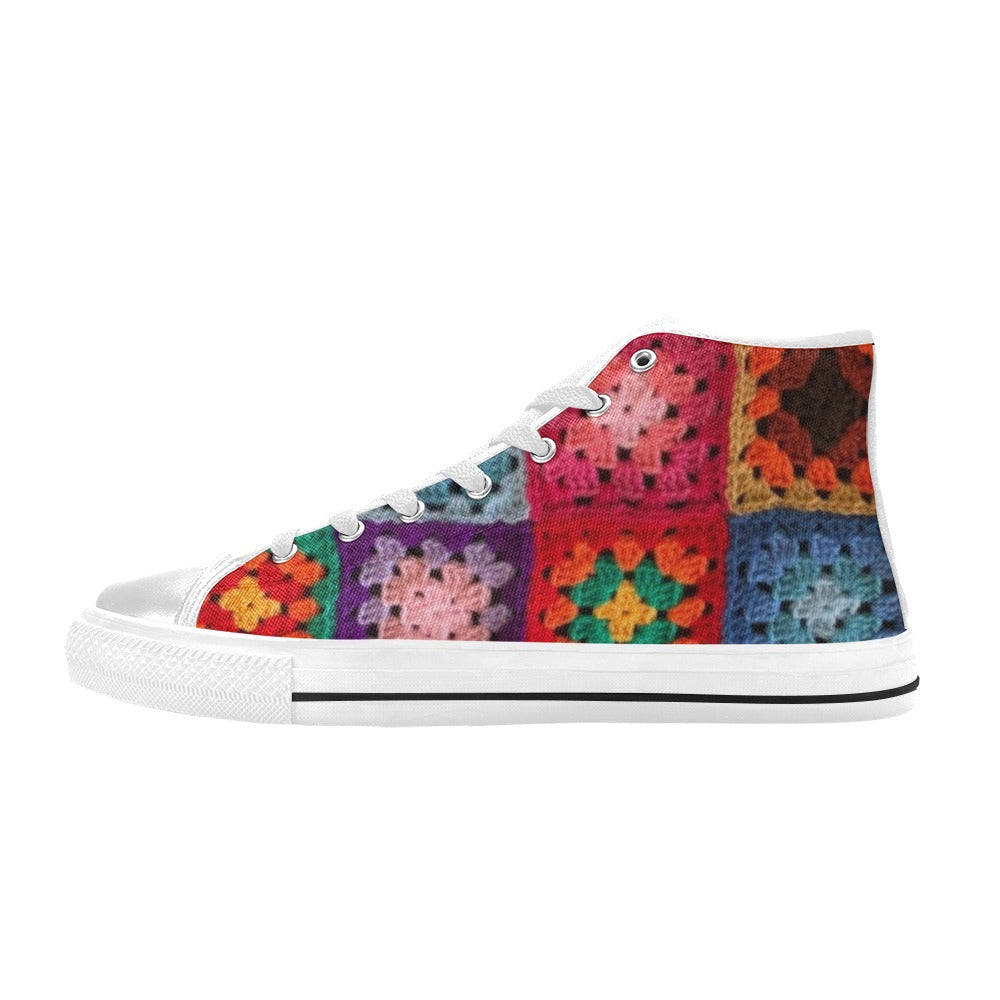 Crochet Granny Squares - High Top Shoes