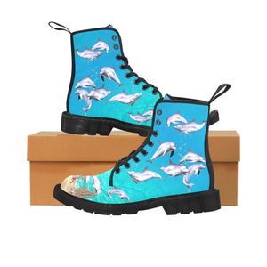 Dolphins - Canvas Boots - Little Goody New Shoes Australia