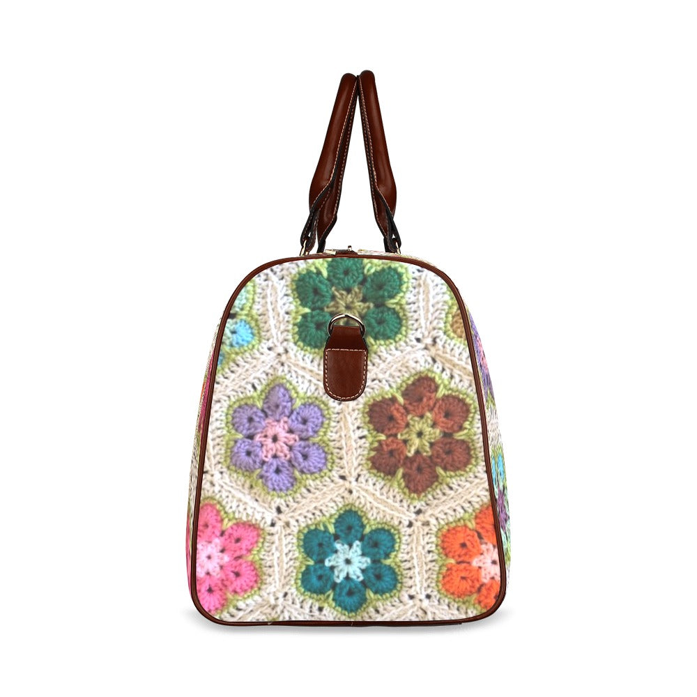 African Flowers Crochet - Overnight Travel Bag