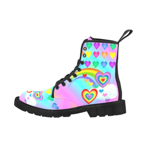Rainbow Hearts - Canvas Boots