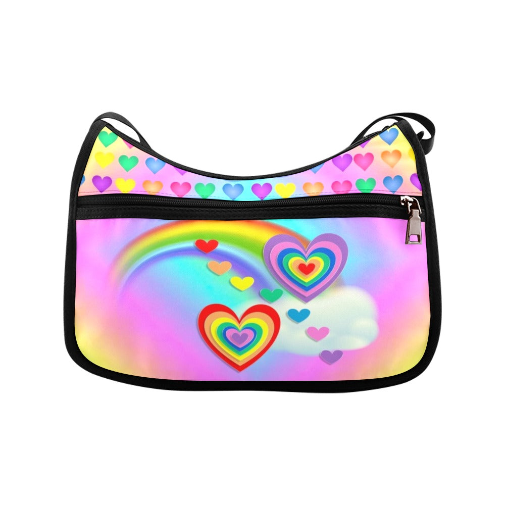 Rainbow Hearts - Crossbody Handbag