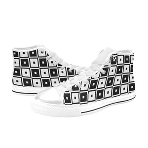 Black & White Squares - High Top Shoes