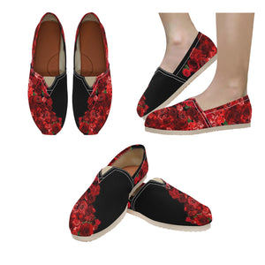 Roses Red - Casual Canvas Slip-on Shoes