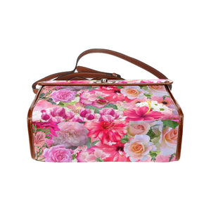 Pink Floral - Waterproof Canvas Handbag