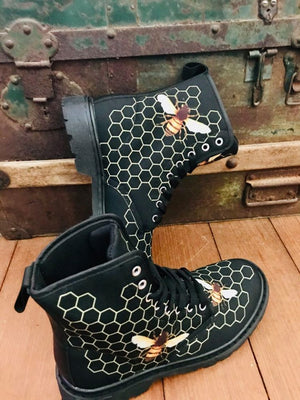 Bee - Canvas Boots - Little Goody New Shoes Australia