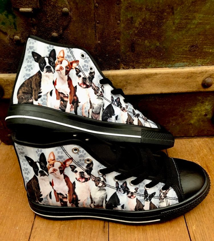 Boston Terrier - High Top Shoes