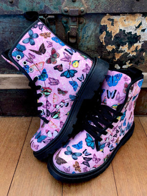 Butterfly Pink - Canvas Boots