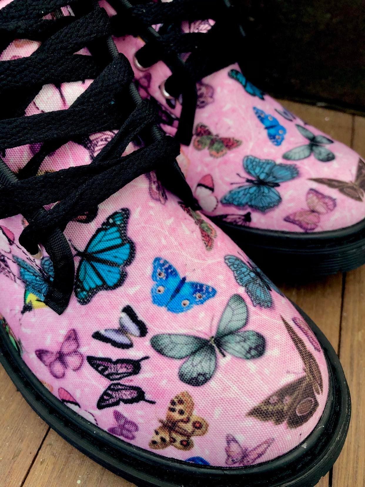 Butterfly Pink - Canvas Boots