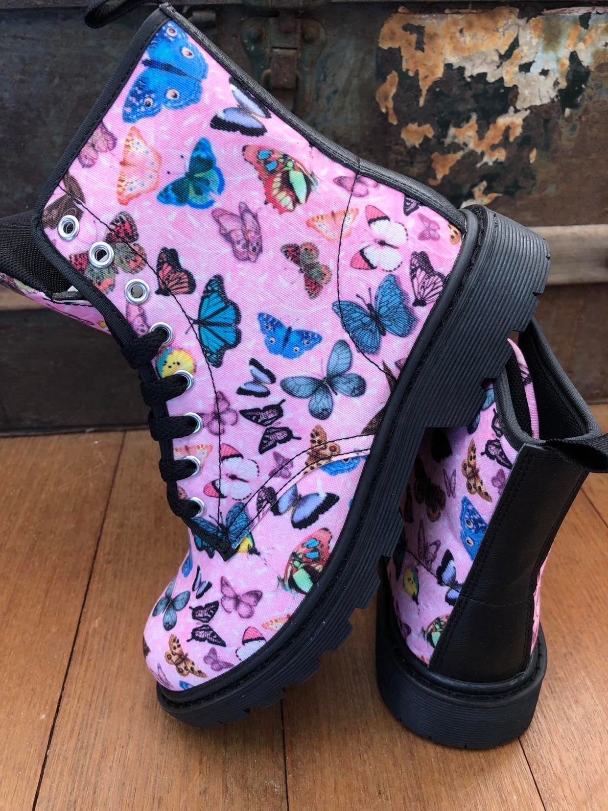 Butterfly Pink - Canvas Boots