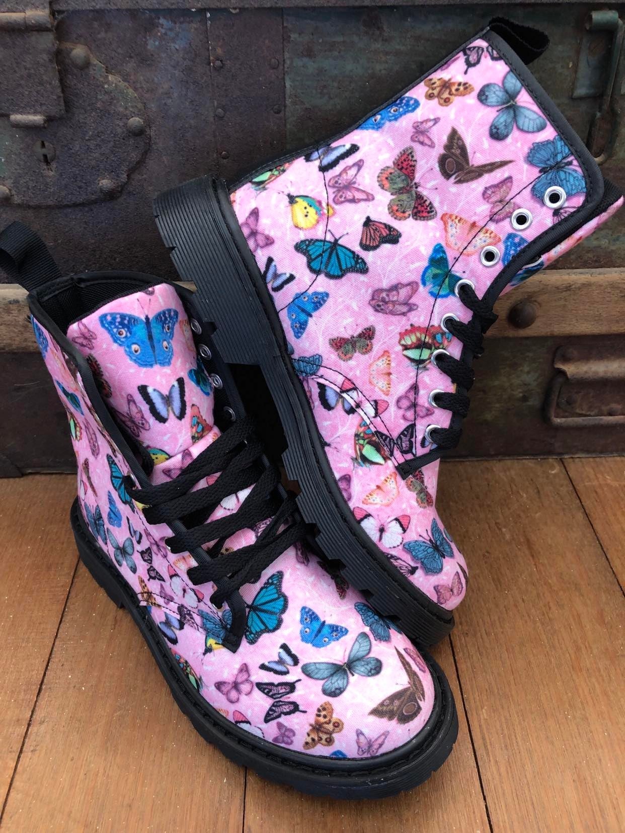 Butterfly Pink - Canvas Boots