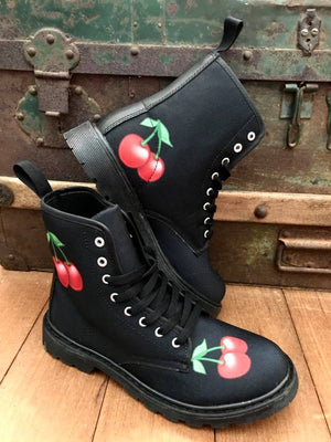 Cherry - Canvas Boots - Little Goody New Shoes Australia