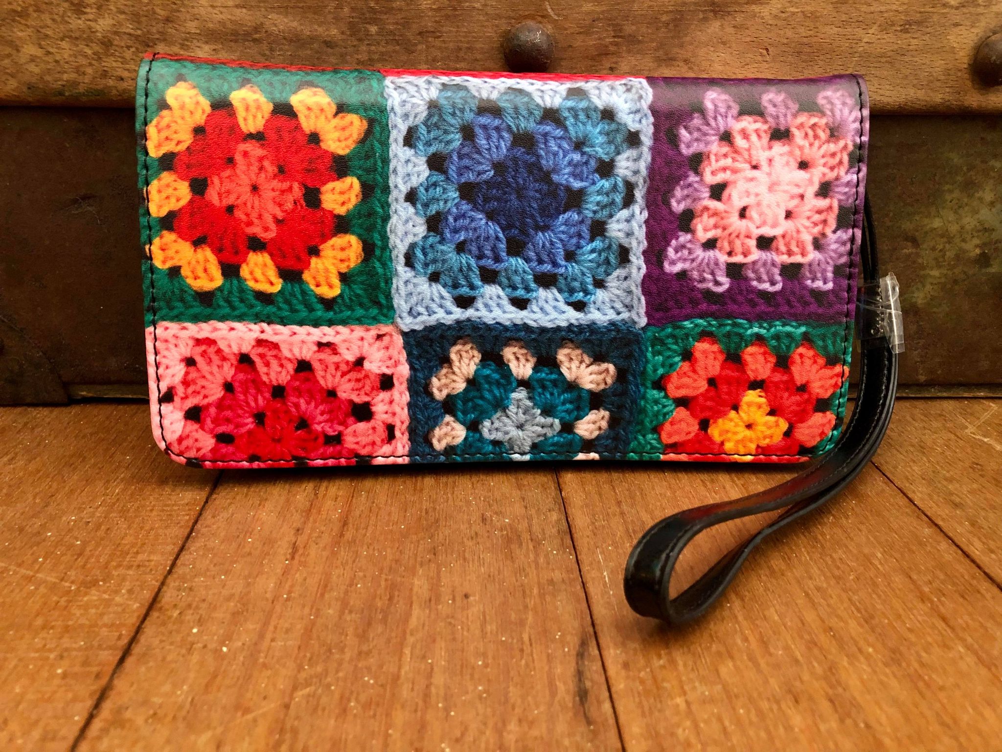 Crochet Granny Squares - Clutch Purse Large
