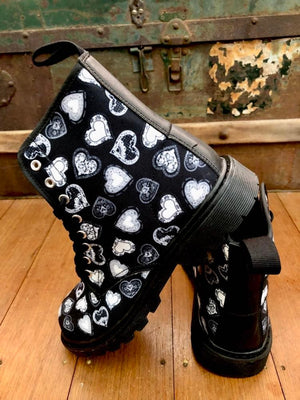 Lace Hearts - Canvas Boots