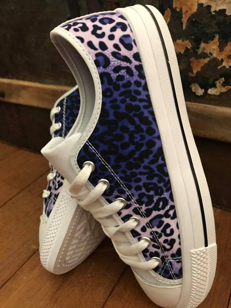 Leopard Purple - Low Top Shoes - Little Goody New Shoes Australia