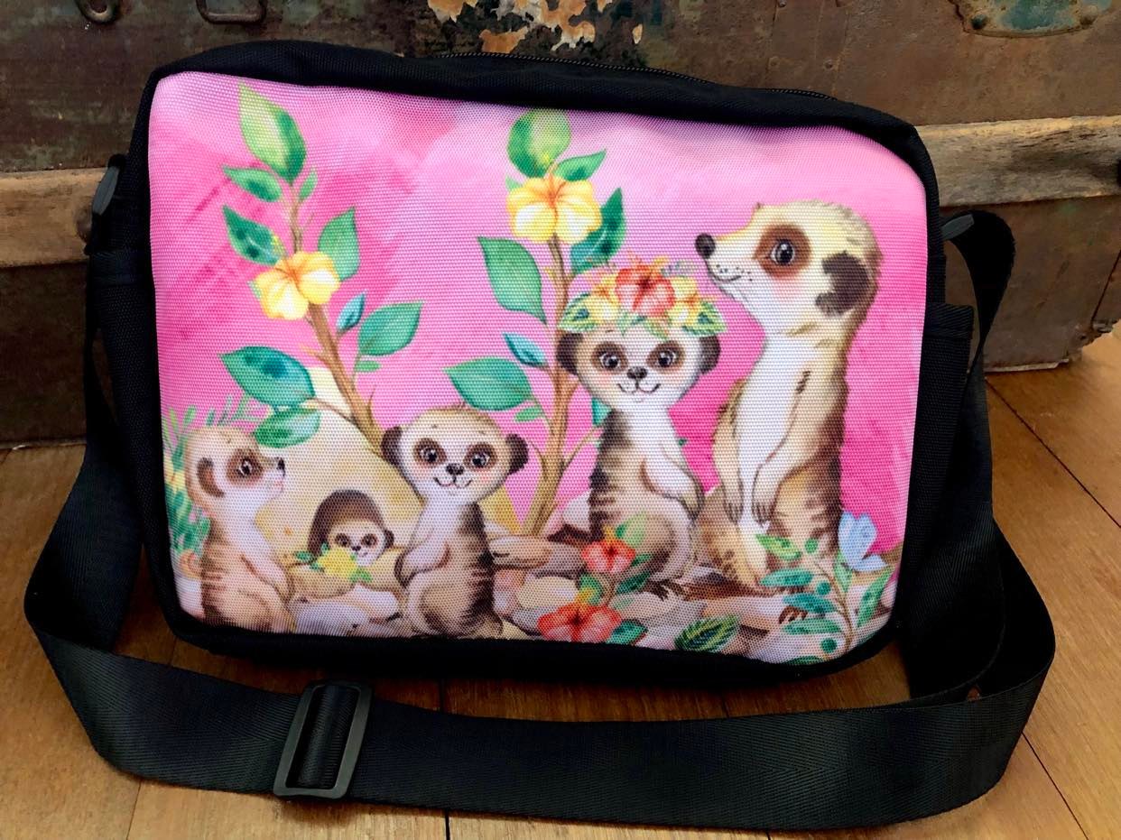 Meerkats - One-Sided Crossbody Nylon Bag