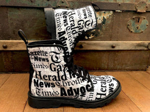 Newsprint - Canvas Boots