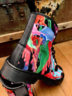 Paint Run - Canvas Boots - Little Goody New Shoes Australia