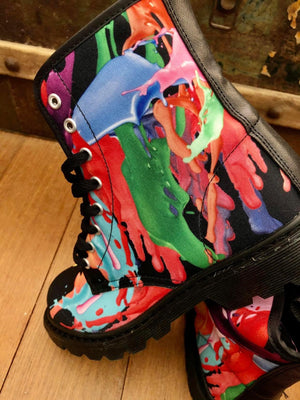 Paint Run - Canvas Boots - Little Goody New Shoes Australia
