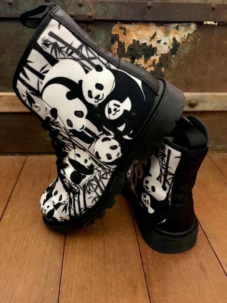 Panda - Canvas Boots - Little Goody New Shoes Australia