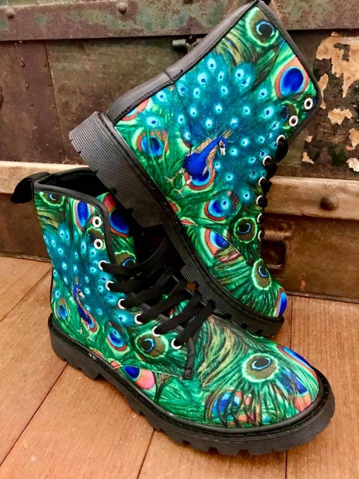 Peacock - Canvas Boots - Little Goody New Shoes Australia