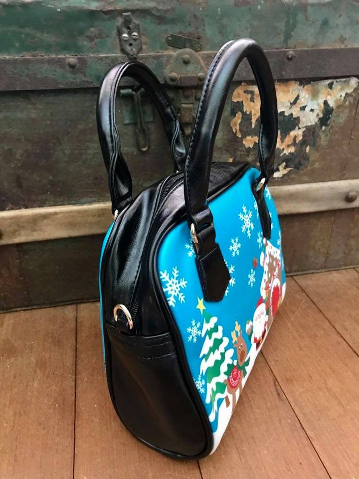 Santa Claus Scene - Shoulder Handbag - Little Goody New Shoes Australia