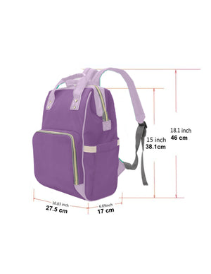 Purple Paisley - Multi-Function Backpack Nappy Bag
