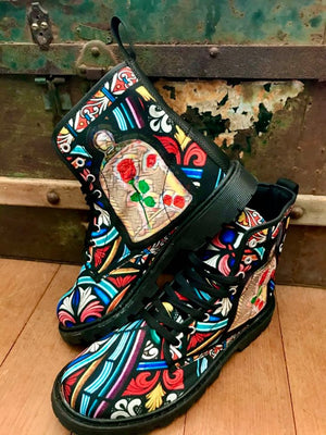 Stained Glass - Canvas Boots - Little Goody New Shoes Australia