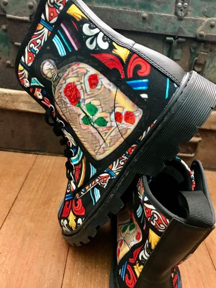 Stained Glass - Canvas Boots - Little Goody New Shoes Australia