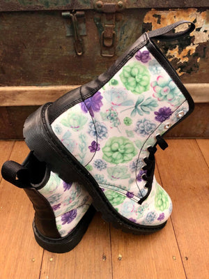 Succulents - Canvas Boots